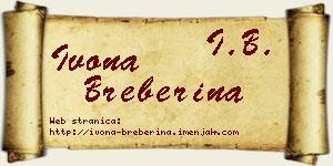 Ivona Breberina vizit kartica